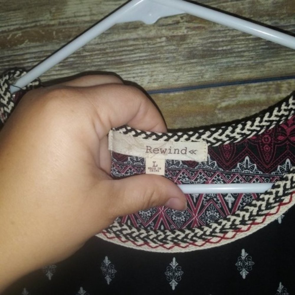 Rewind Boho Aztec Pattern Blouse Large - image 8